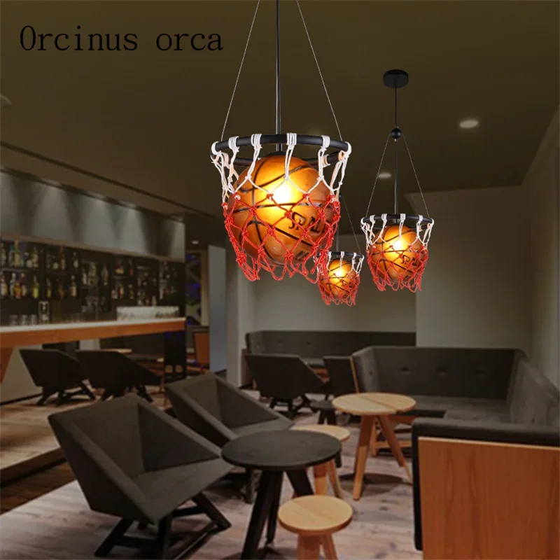 American retro creative personality Restaurant Bar stadium theme art deco basketball Chandelier