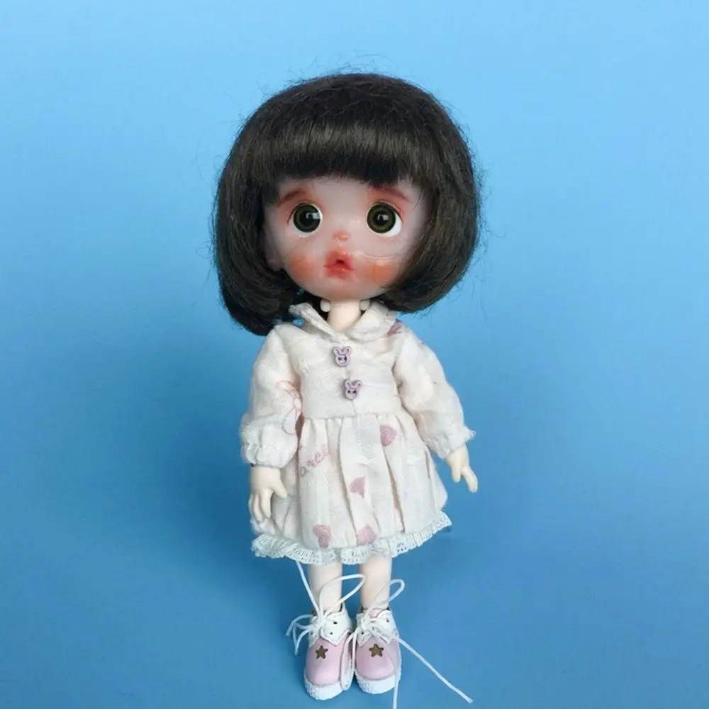 Neue handgemachte Blumen bedruckte Kleider Mode DIY Puppen Prinzessin Kleid Kleidung Zubehör für 1/11 OB11 Puppen/für 1/12 BJD