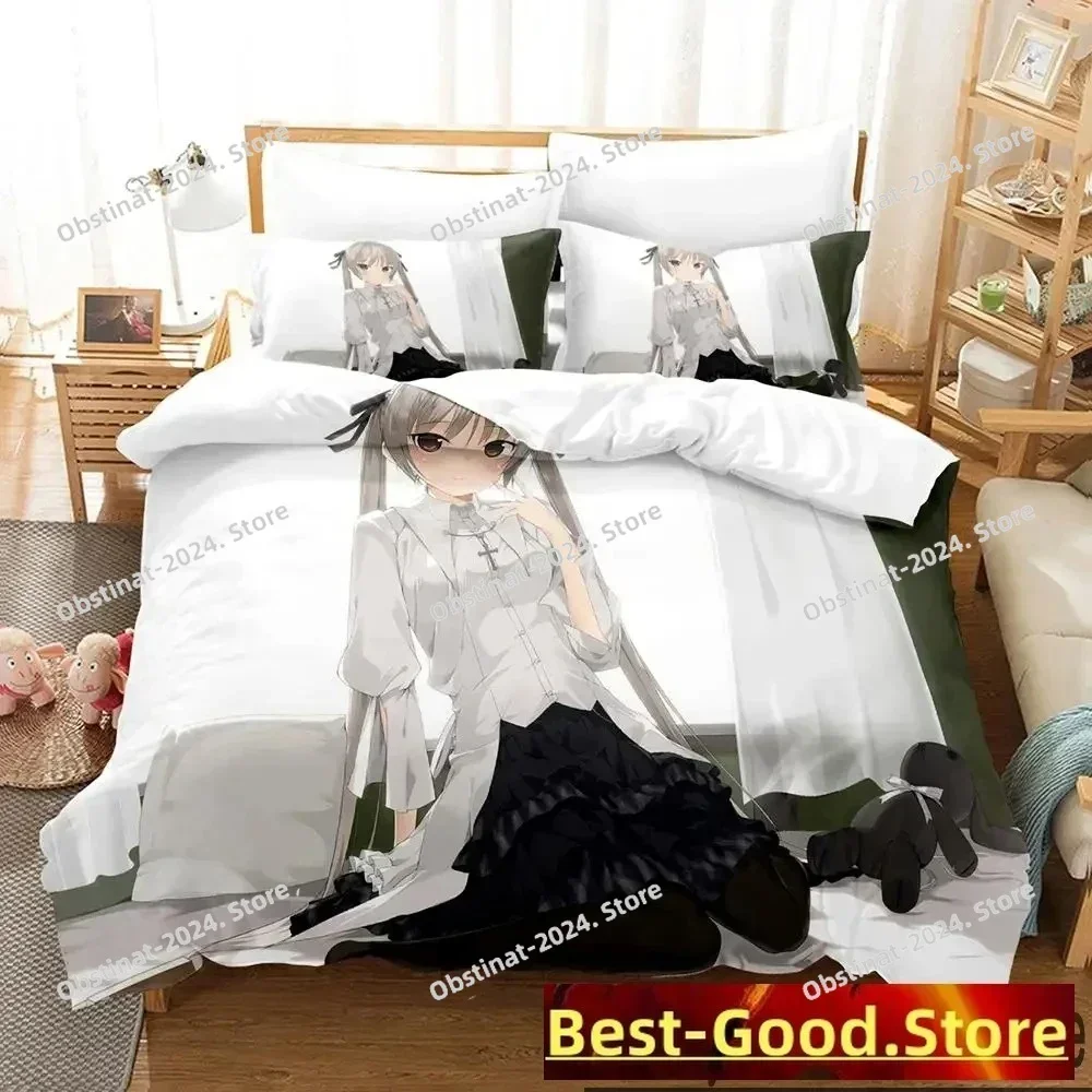 Yosuga No Sora Bedding Set Printed single Comforter Quilt Bed Cover Duvet Cover Pillow Case 3 Pieces Kids Adult Size Linen Sheet