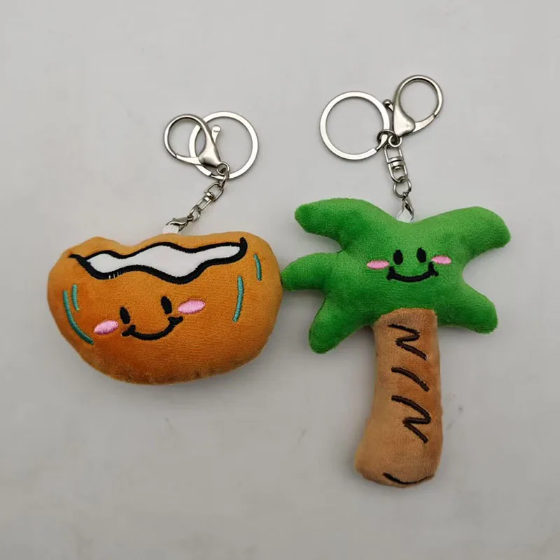 Creative Coconut Tree Cartoon Cute Coconut Plush Toy Doll Keychain Pendant Car Keyring Charm Bag Ornaments Plush Key Buckle Gift