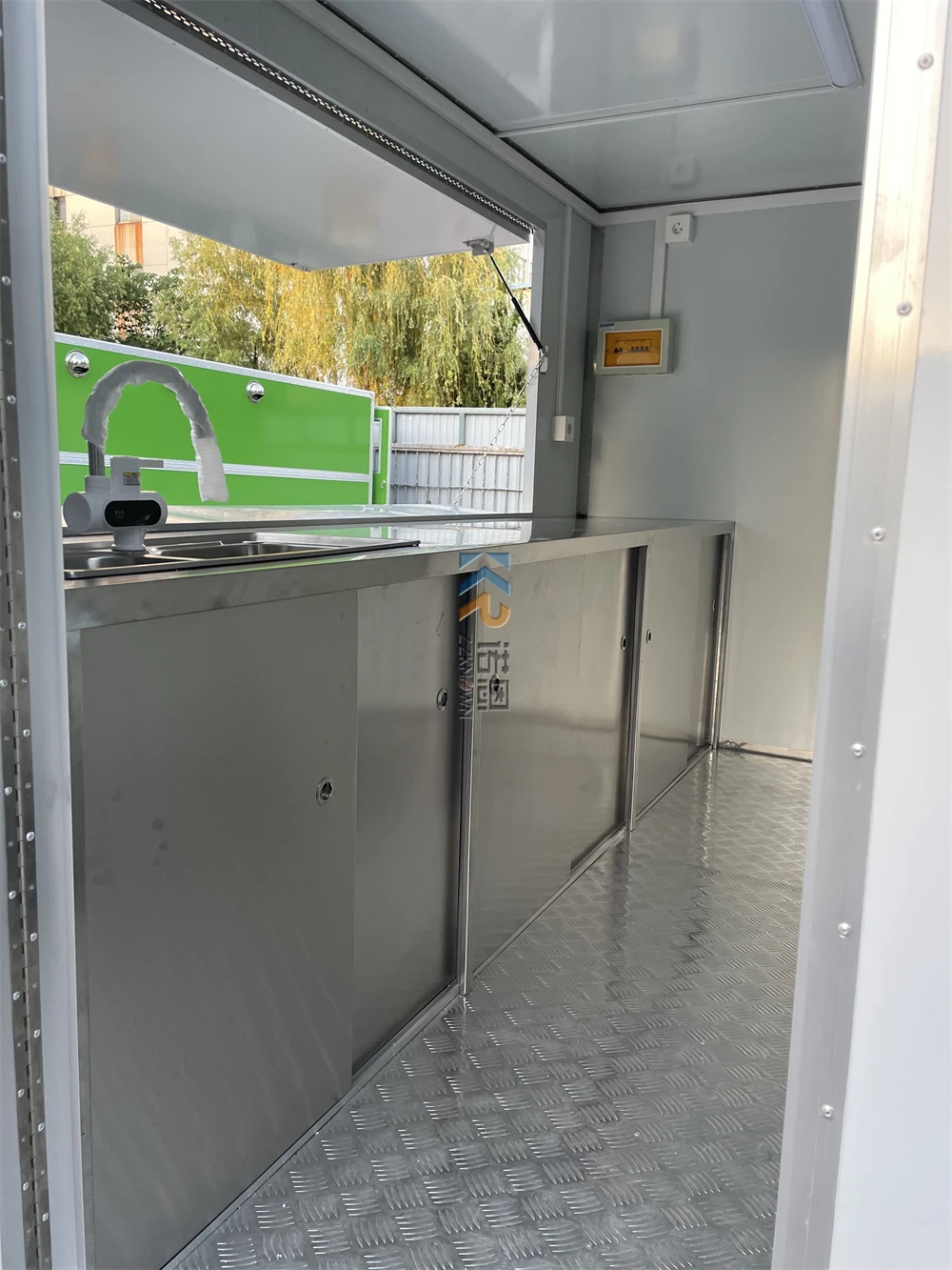 Chariot de restauration rapide mobile, cuisine, rue, remorques alimentaires, vente de collations, kiosque extérieur, 3m de long