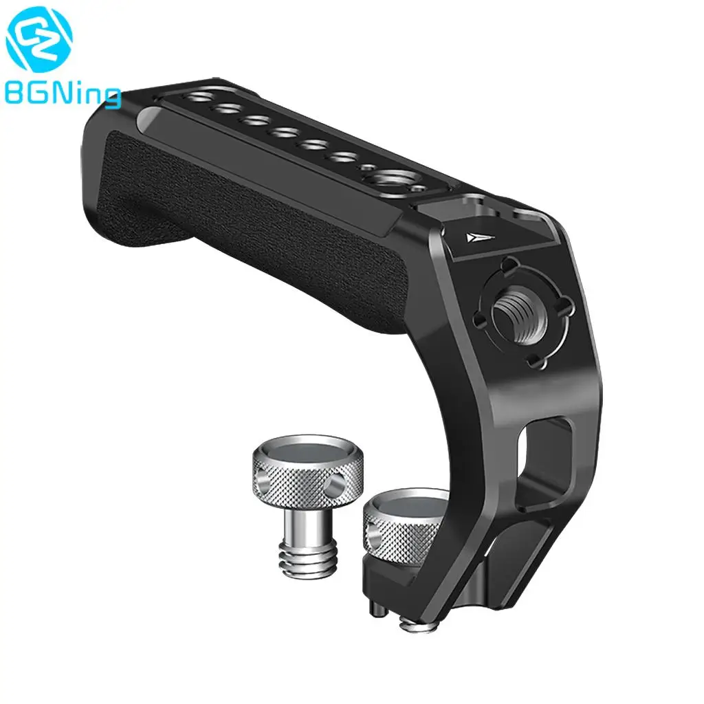 Camera Top Handle Hand Grip Handgrip Arri Locating Screw Monitor Mic Rig Cold Shoe for Nikon Canon Sony DSLR Camera Cage handle