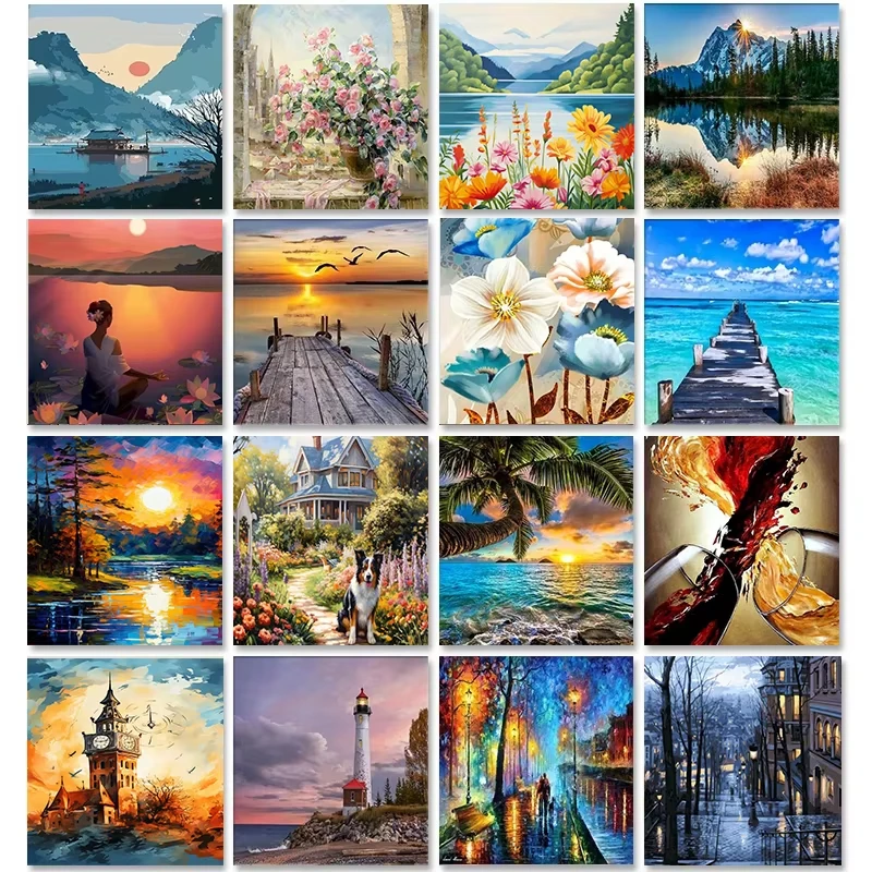 

Картины по номерам для взрослых на холсте, безрамные пейзажи, цифровые раскраски, рисунки, картины маслом по номерам, домашний декор