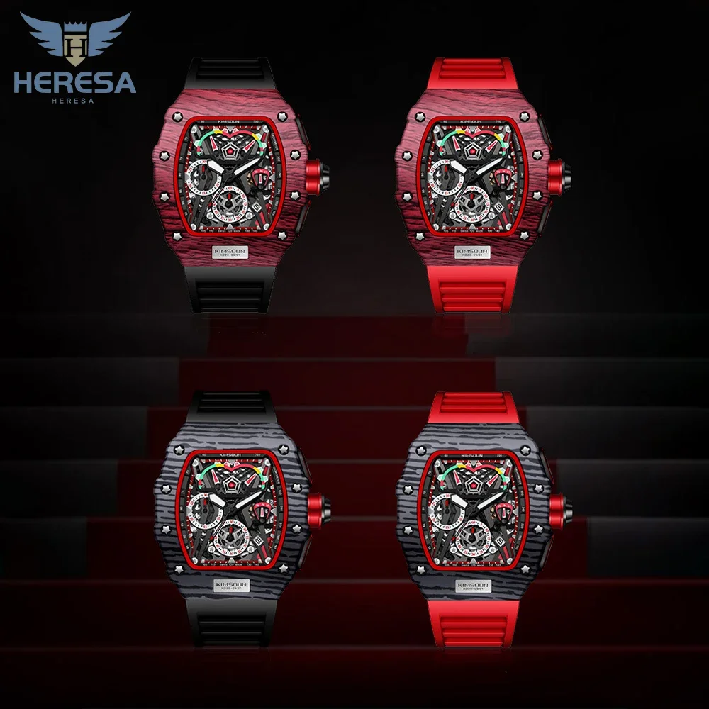 HERESA الأعمال المتعلم انبهار رجالي ساعات العلامة التجارية الفاخرة ساعة كوارتز للرجال مقاوم للماء الرياضة الطلب الكبير ساعة اليد العسكرية