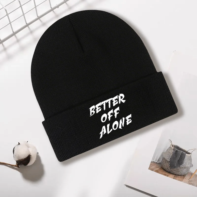 

Модная тенденция, удобная универсальная осенне-зимняя теплая вязаная шапка, шапка унисекс с буквенным принтом в стиле ретро