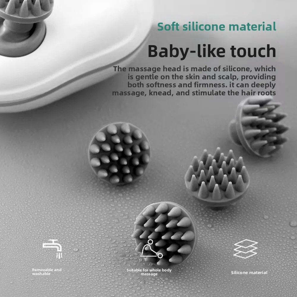 

Multi-Purpose Electric Head Massager Kneading Vibration Scalp Massager Rechargeable Scalp Relax Head Massage Machine Bathroom