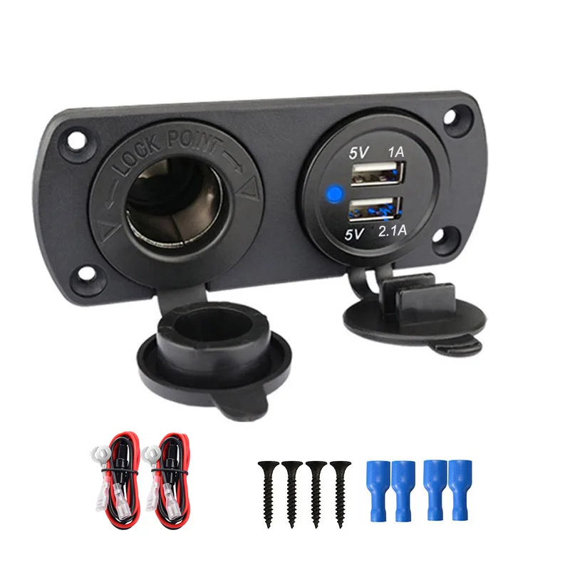 Daiertek 12V Dual USB Auto Zigaretten anzünder Steckdose Splitter 12V Ladegerät Netzteil Steckdose Zubehör neu ankommen