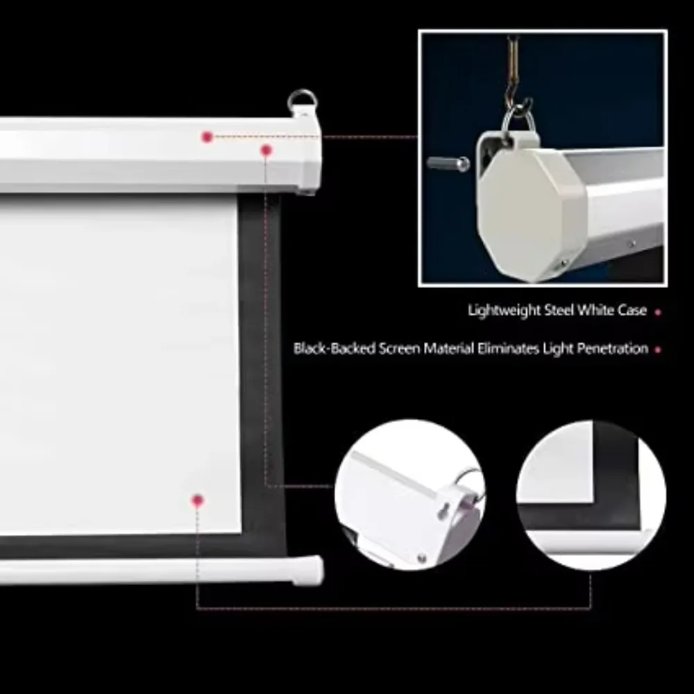 Hot Sell 100Inch Matte White Electric Projector Screen with Remote Control Home Theater High-Quality Motorized Projection Screen