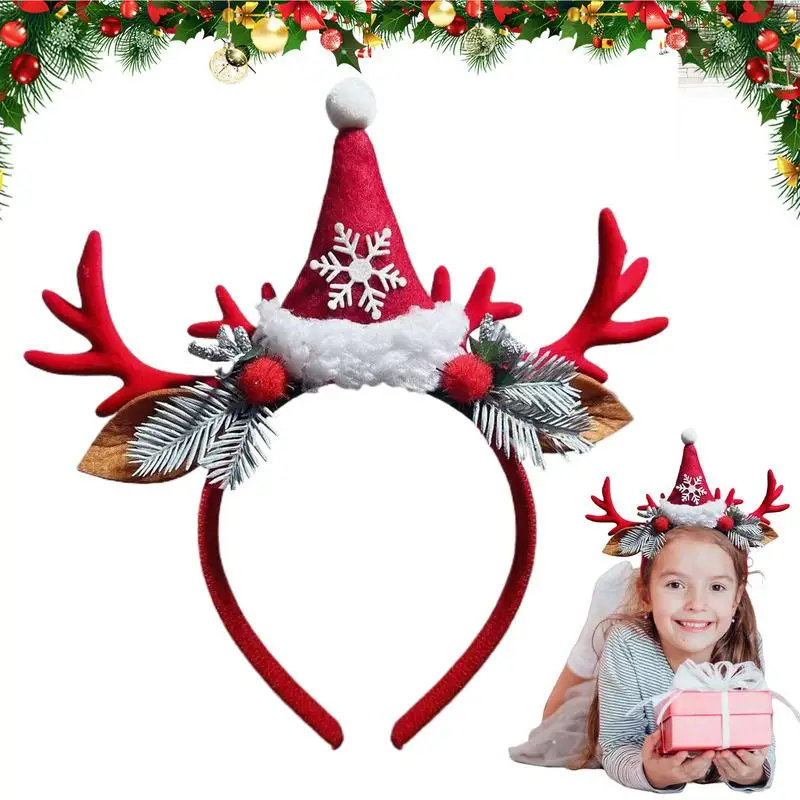 Christmas Elk Antlers Headband Decorative Hairband Cute Hairband Headpiece for Christmas Holiday Dress Up Hairhoop Hairbands