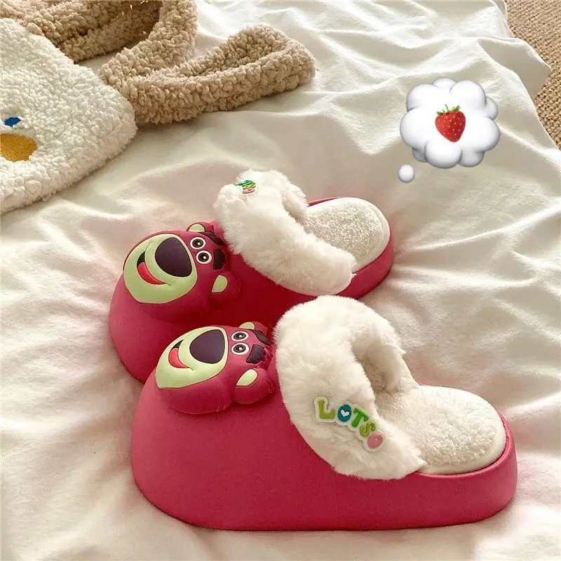 Lots-o'-Huggin' Bear Kuromi Cinnamoroll Melody wodoodporne odpinane grube podeszwy buty domowe dziewczyna zimowe antypoślizgowe bawełniane kapcie
