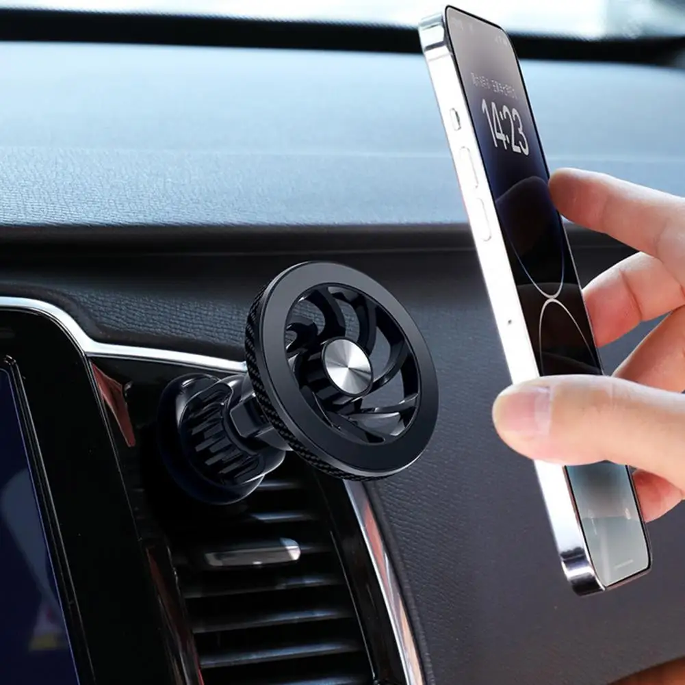 Magnetic Car Phone Holder For Tesla 360 Degree Rotating Foldable Alloy Car Phone Bracket Stand For IPhone 15 14 13