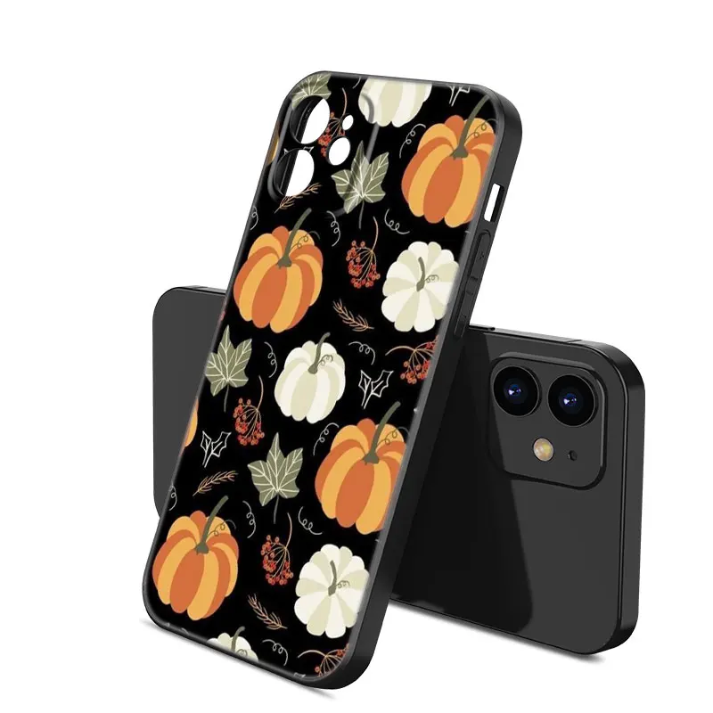 Autumn Leaves Fall Phone Case For Apple iPhone 12 13 Mini 11 14 Pro XS Max 6S 6 7 8 Plus 5S X XR SE 2020 2022 Soft Black Cover