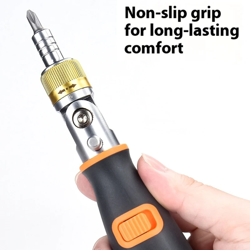 90 Degree Angled Screwdriver Set Sturdy Bits Reversible Mechanism Narrow Access