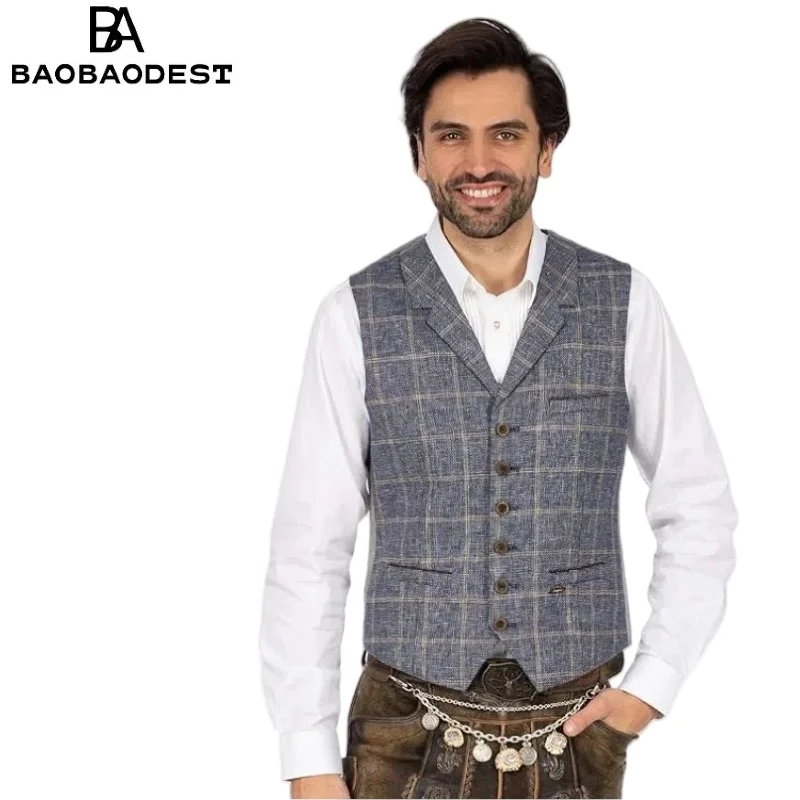 

Men's Harold Business Suit Vest - Custom Tailored Slim Fit Waistcoat for Wedding, Office & Formal Events - Premium Wool Blend Tu