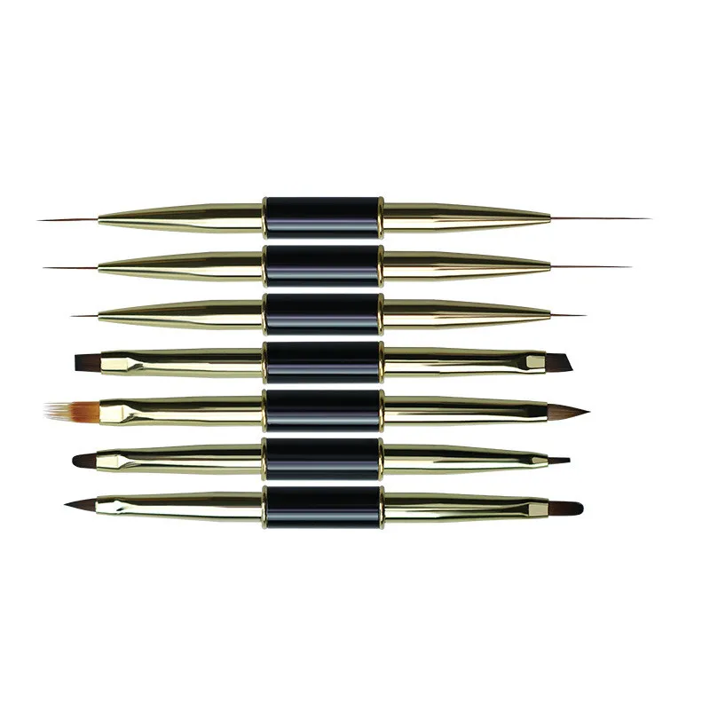 1/7 قطعة المزدوج نهاية مسمار الفن المشارب خطوط بطانة اللوحة فرشاة السائل مسحوق جل الأشعة فوق البنفسجية من الإكليريك تمديد منشئ قلم رسم فرنسي #3