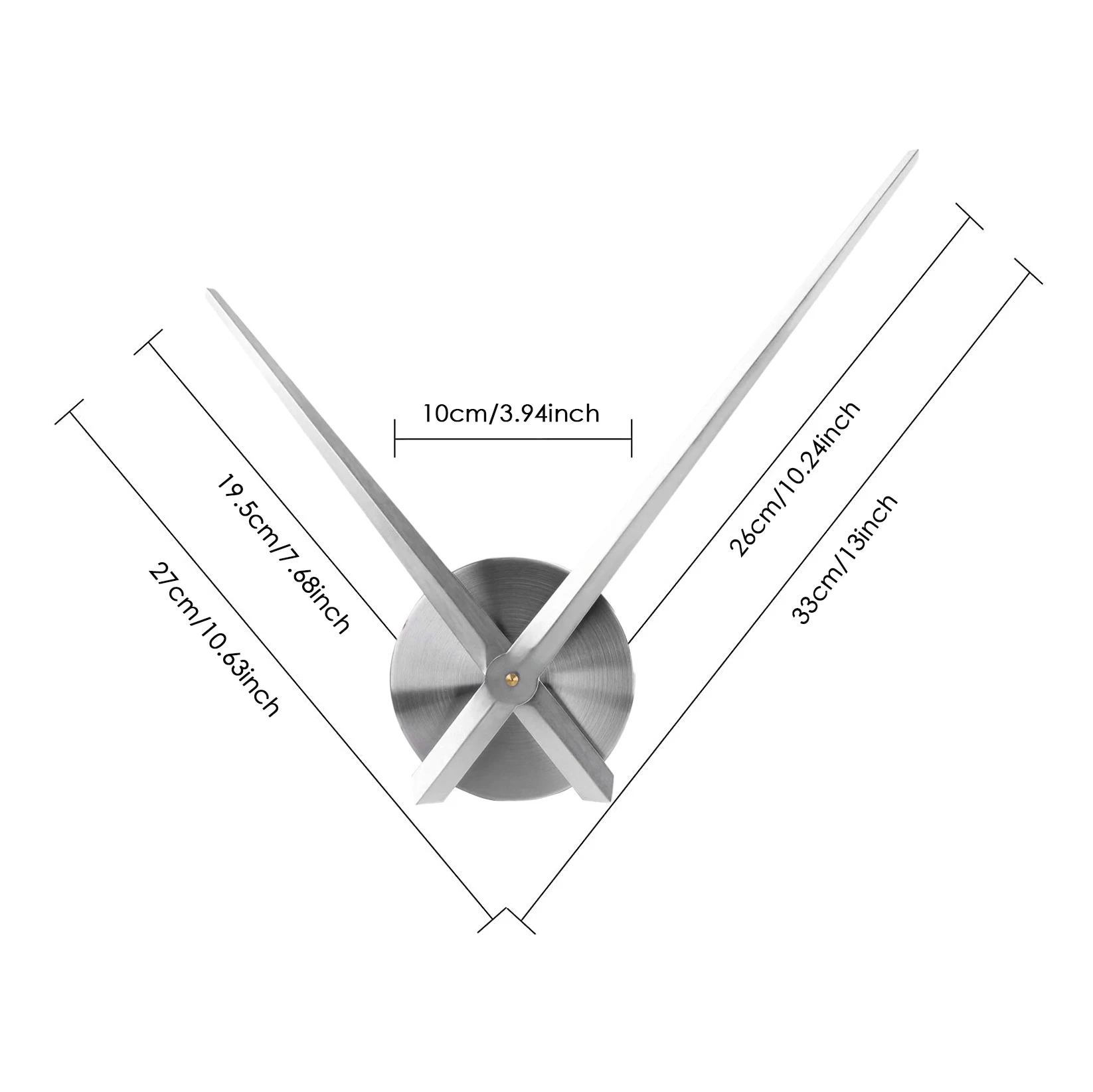 DIY grande movimento mecanismo agulhas, 3D mãos, parede acessórios, parte substituição, prata