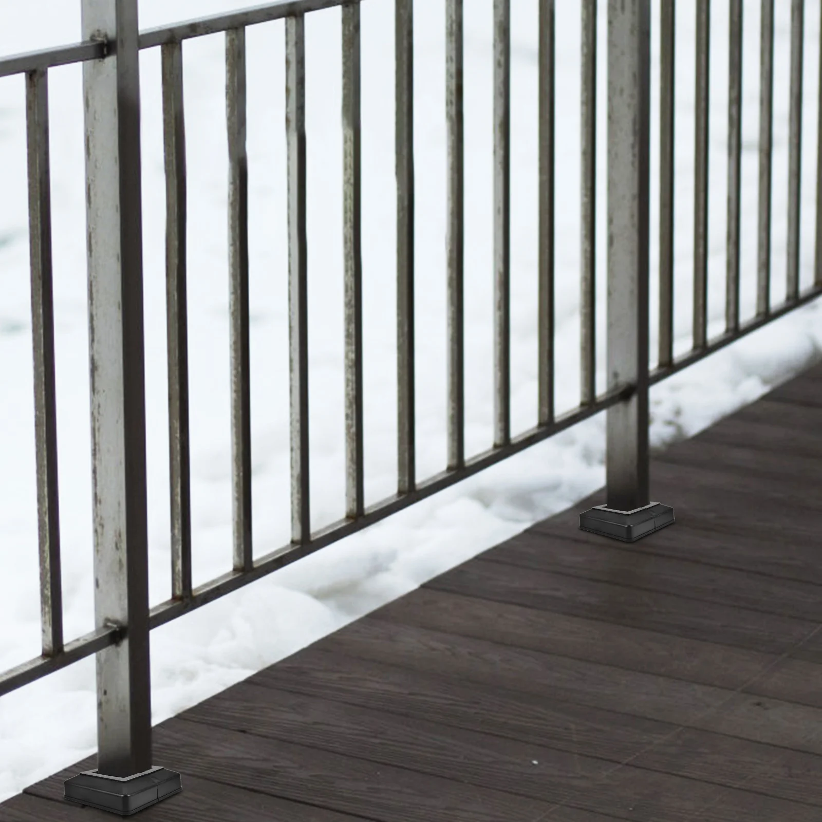 

10pcs Square Pipe Column Foot Cover Decorative Fence Caps Plastic Waterproof Post Trim Split Design Easy Installation Durable