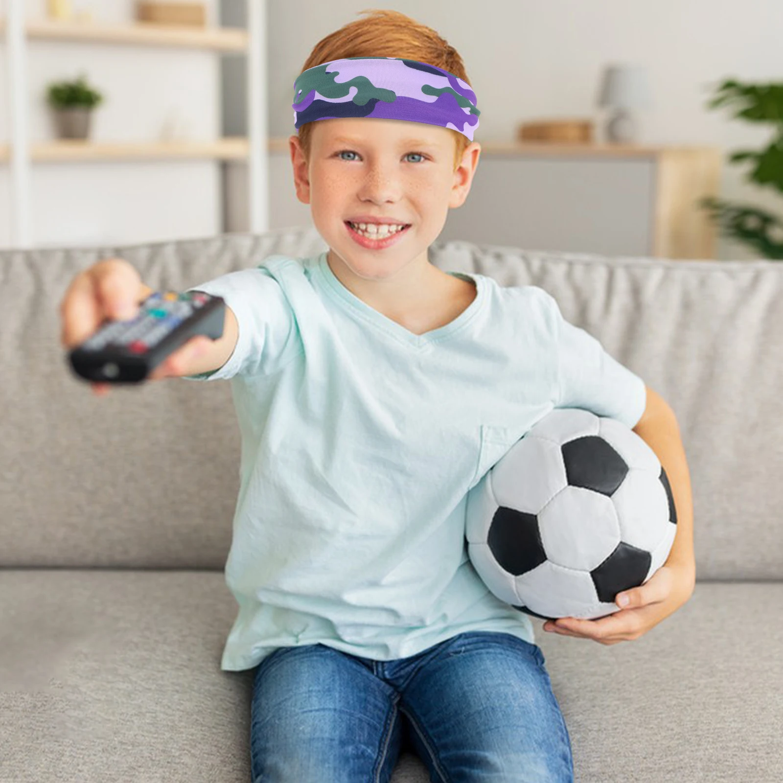 

Sports Headband for Kids Boys Elastic Sweatbands White Polyester Workout Gym Running Yoga Baseball Hairbands Stretchy Fitness