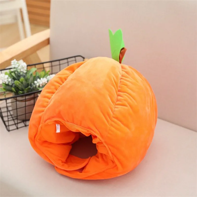 Adorable Plush Pumpkin Beanie Hat and Scarf Set for Adults Fun Halloween Costume Accessories for Men and Women Festive Party