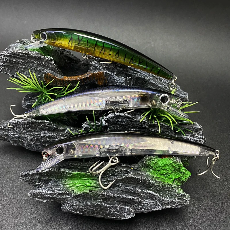 110mm 14g Big Minnow 3D Floating Minnow Wobbler Trolling Casting Fishing Seawater Bass Trout Isca Artificial Fishing Tackle 9115 image 6