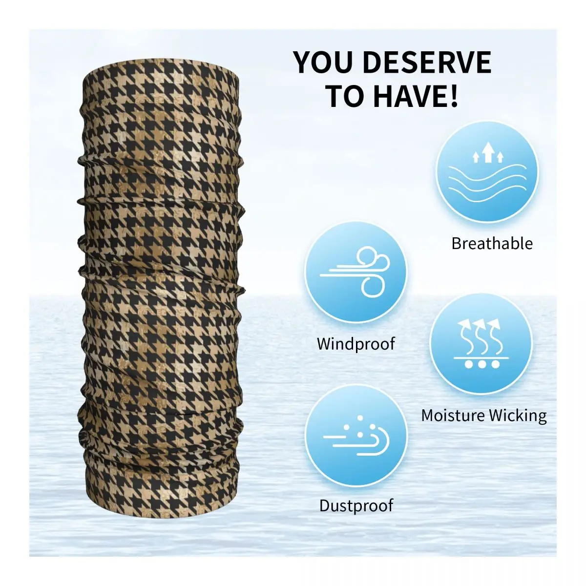 

Бандана с геометрическим рисунком «гусиные лапки» и рисунком «гусиные лапки», маска на шею, шарф с принтом, универсальный велосипедный шарф, походный, рыбалка, унисекс