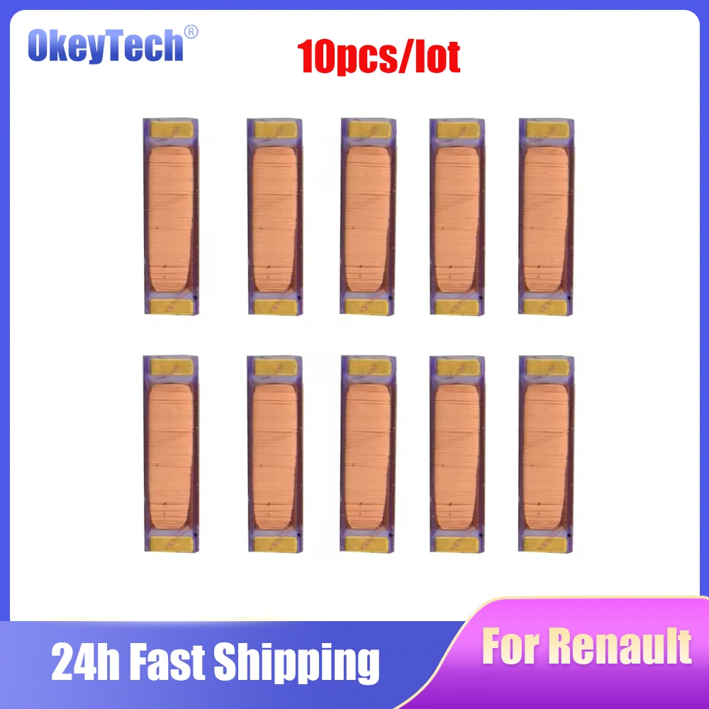 Okeytech 10Pcs/Lot 2.38MH 680P 12*3.5mm Car Remote Key Repair Inductance Coil Transponder Chip For Renault