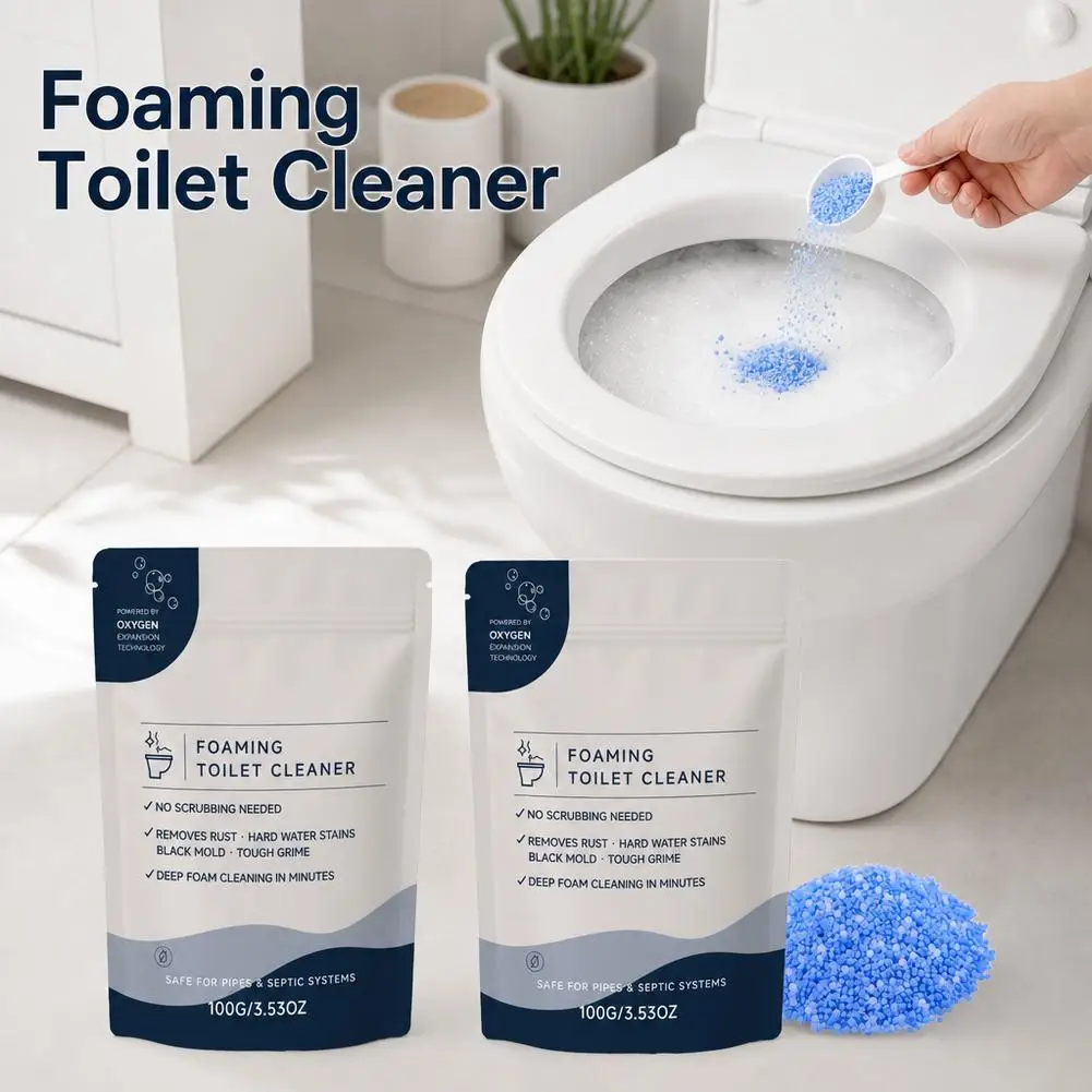 1/2Pcs Toilet Cleaner,Self Activating Powder For Toilets Bowls Cleaning Toilet Cleaning Foam Deep Cleaning Stain Remover Tool