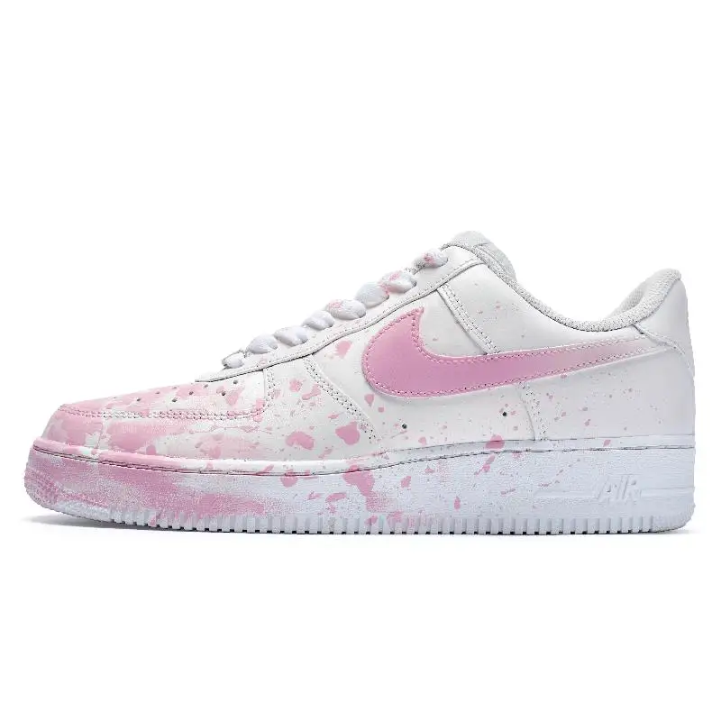 【Customize】Nike Air Force 1 Skateboarding Shoes Men Low-top Pink Sneakers shoes CW2288-111