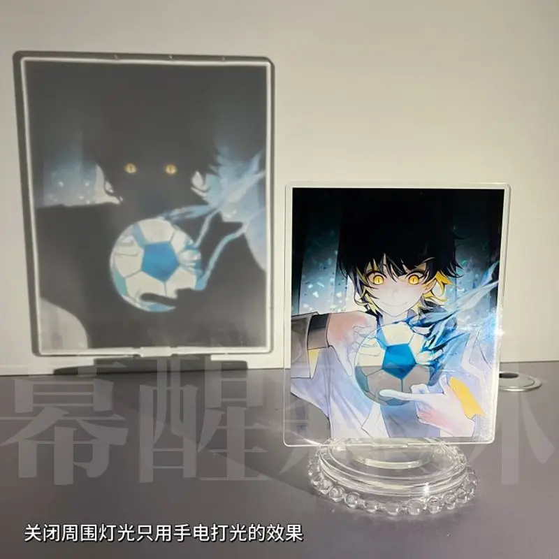 

Anime BLUE LOCK Bachira Meguru Acrylic Standing Plate Coloured Paper Double Flash Badge Pearlized Film Postcard Keychain Gifts