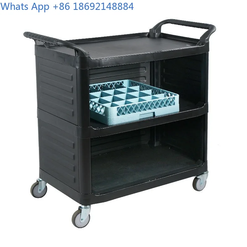 Hotel Restaurant Food Delivery Cart with Door Insulated Enclosed Food Cart Multifunctional Plastic Food Delivery Cart