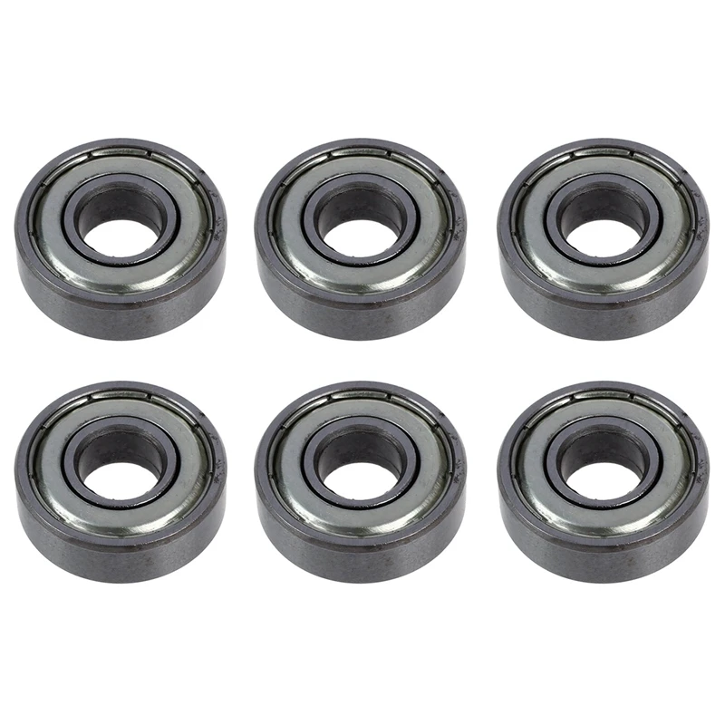 6Pcs 10 X 26 X 8Mm 6000Z Silver Tone Shield Premium Ball Bearing