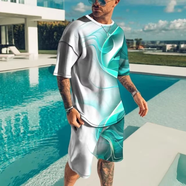 

New 3d Printed Men's T-shirt Set Youth Faion Spring Loose Women Tshirt Suit Casual Kdi Tshirt Men Clothes Set Men Tracksuit Set