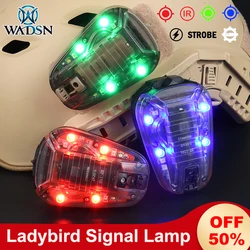 Luz de señal estroboscópica para casco táctico, lámpara de mariquita IR roja/azul/verde, linterna LED blanca impermeable, luz de rescate al aire libre para caza