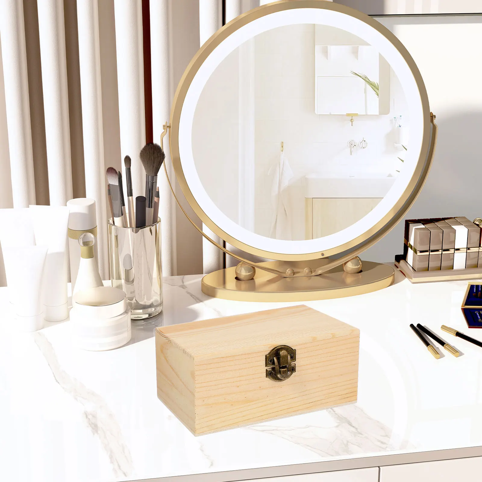 

Wooden Jewelry Box Premium Material Scratch Resistant Jewelry Storage Container for Rings Earrings Beads Trinket Organizer