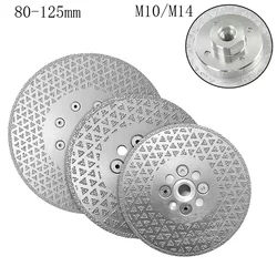 Lâmina de disco de moagem de diamante 80/100/115/125mm para granito mármore ambos os lados revestido roda de corte m10 m14 flange 40 grão