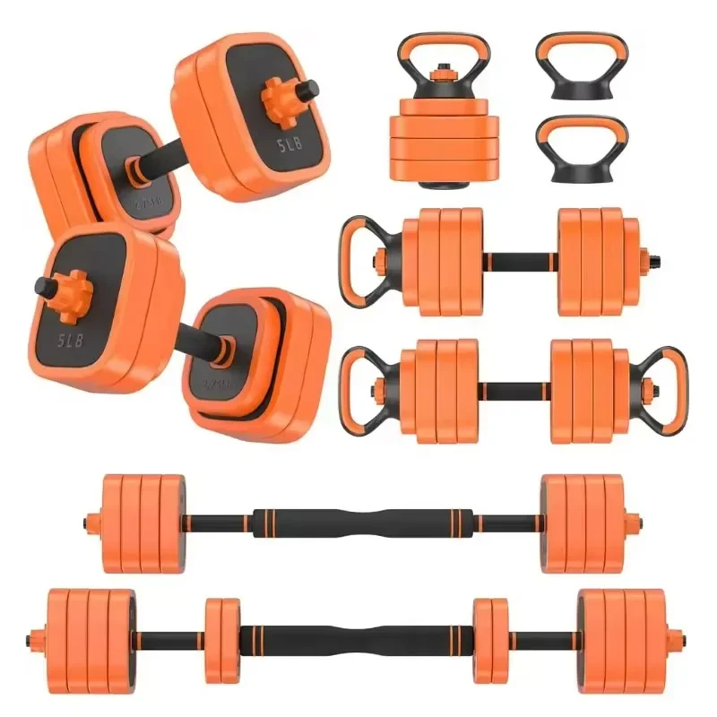 Heavy Duty Adjustable Dumbbell Kit Dumbbell + Barbell + Kettlebell Home Workout Training Equipment New Arrival