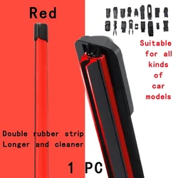 Red Car Windshield Wiper blades Universal Soft Double layer Rubber Frameless Bracketless wipers 14