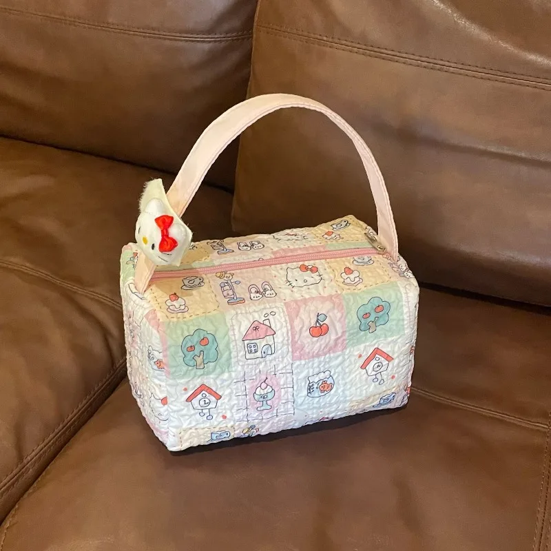 

Sanrio Anime Hello Kitty New Style Cartoon Storage Bag Ins Kawaii High-capacity Cute Travel Cosmetic Bag Accept Gifts for Girls