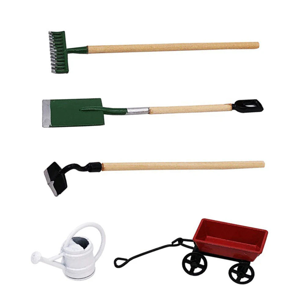 

Mini Garden Decor Kids Toy Gardening Tool Set House Scene Creative Design Safe Material Exquisite Craft Mini House