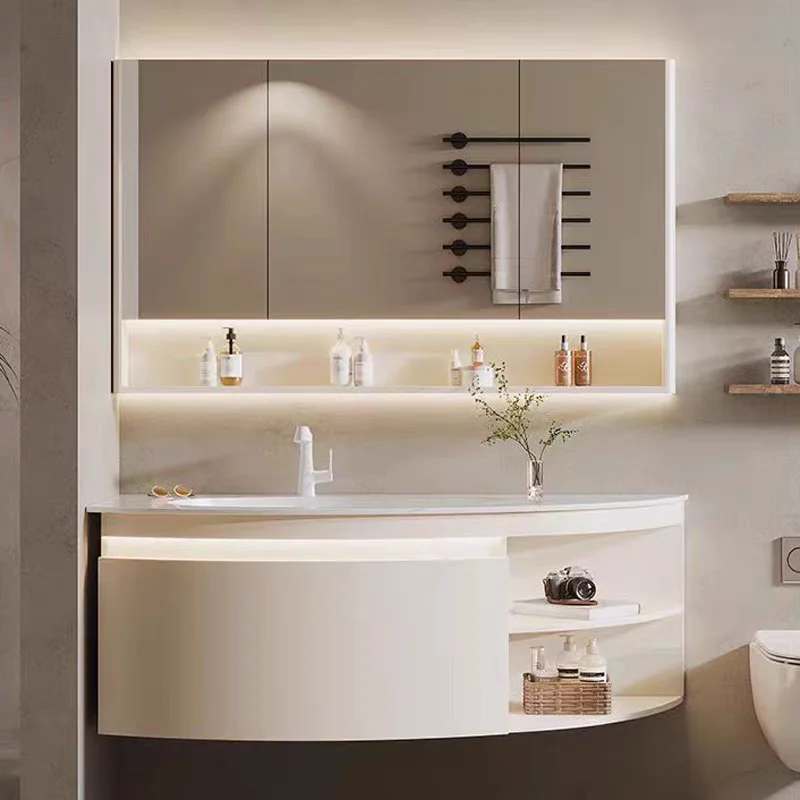 Luxury Organizer Bathroom Cabinet Wooden Modern Sink Closet Bathroom Cabinet Storage Drawer Meuble Salle De Bain Furniture