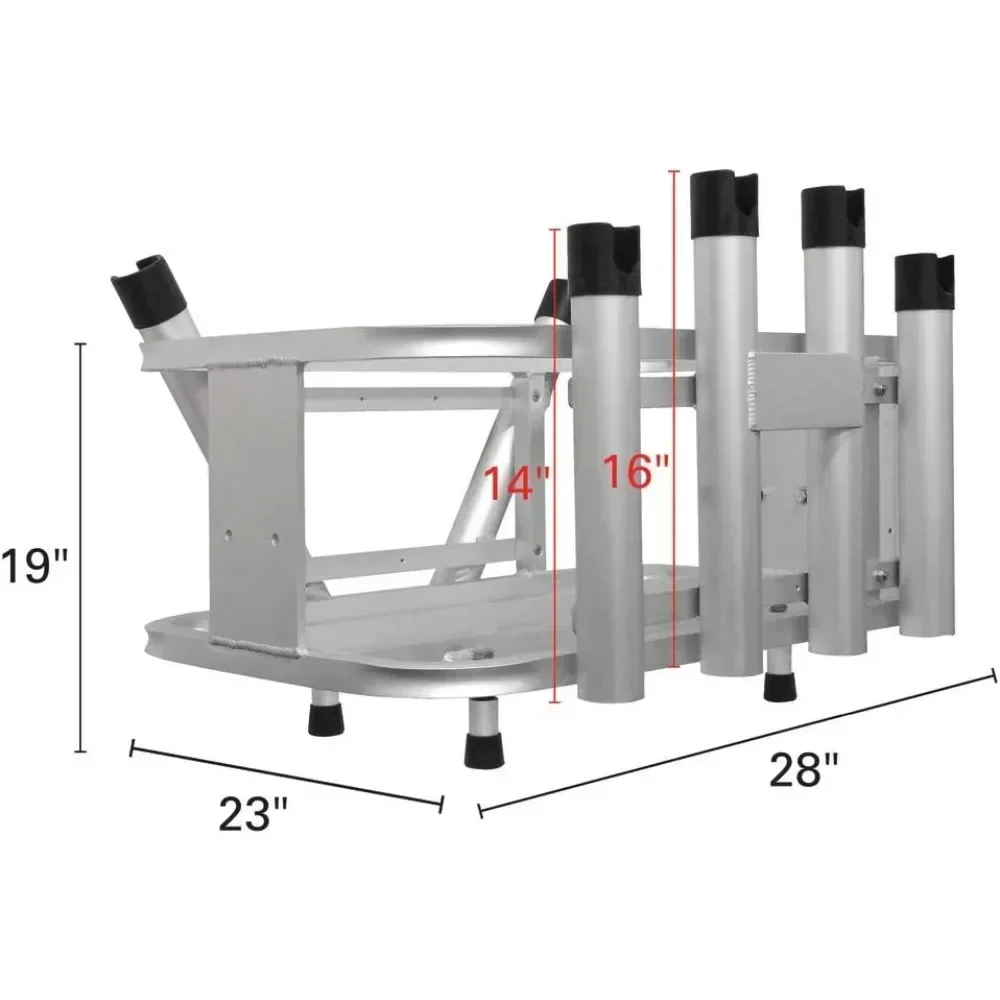 Extreme Max Jet Ski PWC Fishing Rod Rack and Cooler Combo - Compatible with RotoPax Fuel Can Mounts