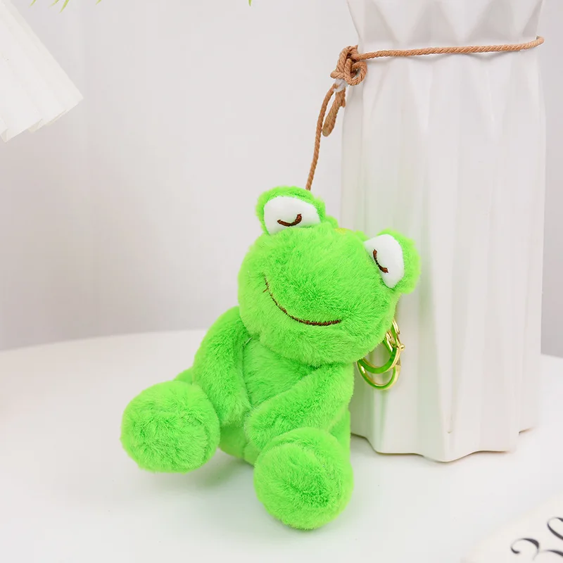 11cm Kawaii Cute Frog Plush Keychain Pendant Children Cartoon Animals Soft Stuffed Plush Toys Kids Girls Bag Charm Birthday Gift