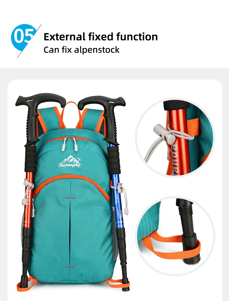 18L Tragbare Faltbare Rucksack Klapp Bergsteigen Tasche Ultraleicht Outdoor Klettern Radfahren Reise Knapsack Wandern Daypack Gipfelpaket wasserdicht verschleißfest Bodybuilding Yoga hohe Kapazität – Detail 12