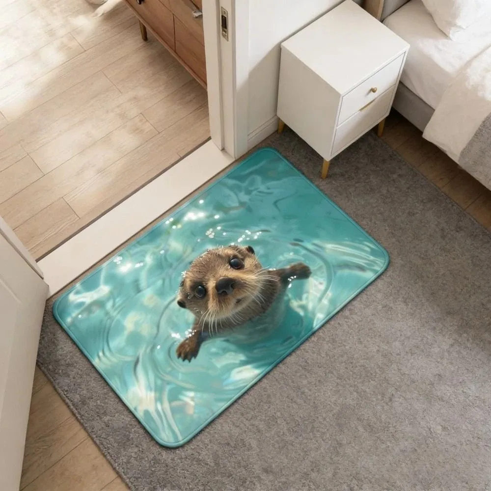 3D Flat Optical Illusion Doormat Water-absorbing Abrasion-resistant Bathroom Carpet Non-slip Durable Bedroom Door Rug Home Decor