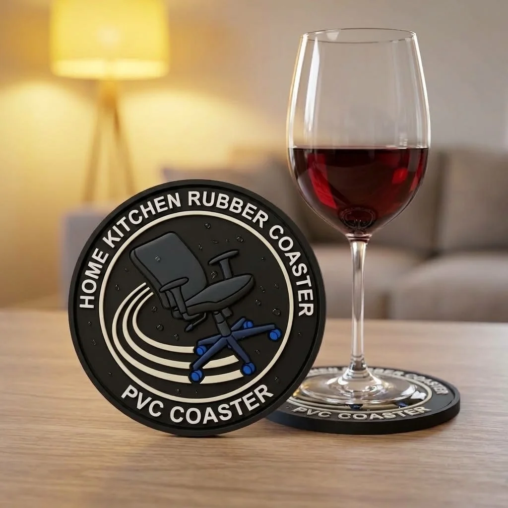 Personalized Custom Logo PVC Rubber Cup Coaster Waterproof Non‑Slip Heat Insulation Mat For Business Promotion Souvenir Gift