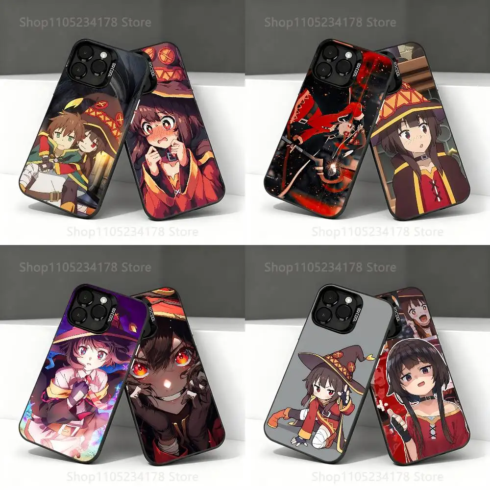 

Phone Case For iPhone 17,16,15,14,13,12,11,Pro,Max,Plus,E,Air,Mini M-Megumin K-KonoSuba Anime Black IMD Cover
