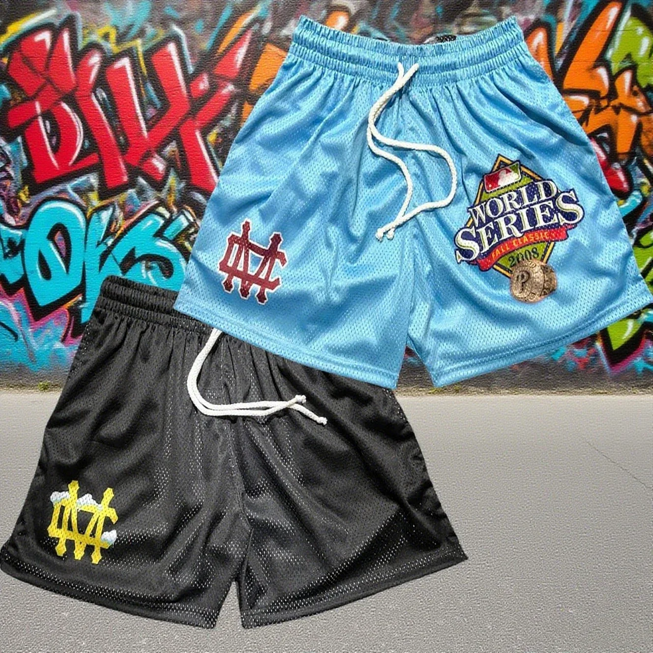 

New Men's American Niche Fashion Luxury Trend Fast-drying Basketball Shorts Manila Culture Streetwear Comfortable Sports Shorts