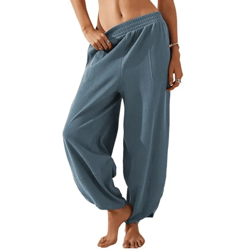 2026 Women's Wide Leg Pants Casual Business Trousers with Pockets Cross-Border Style Mid-Low Waist Harlan Pants Other Fabric