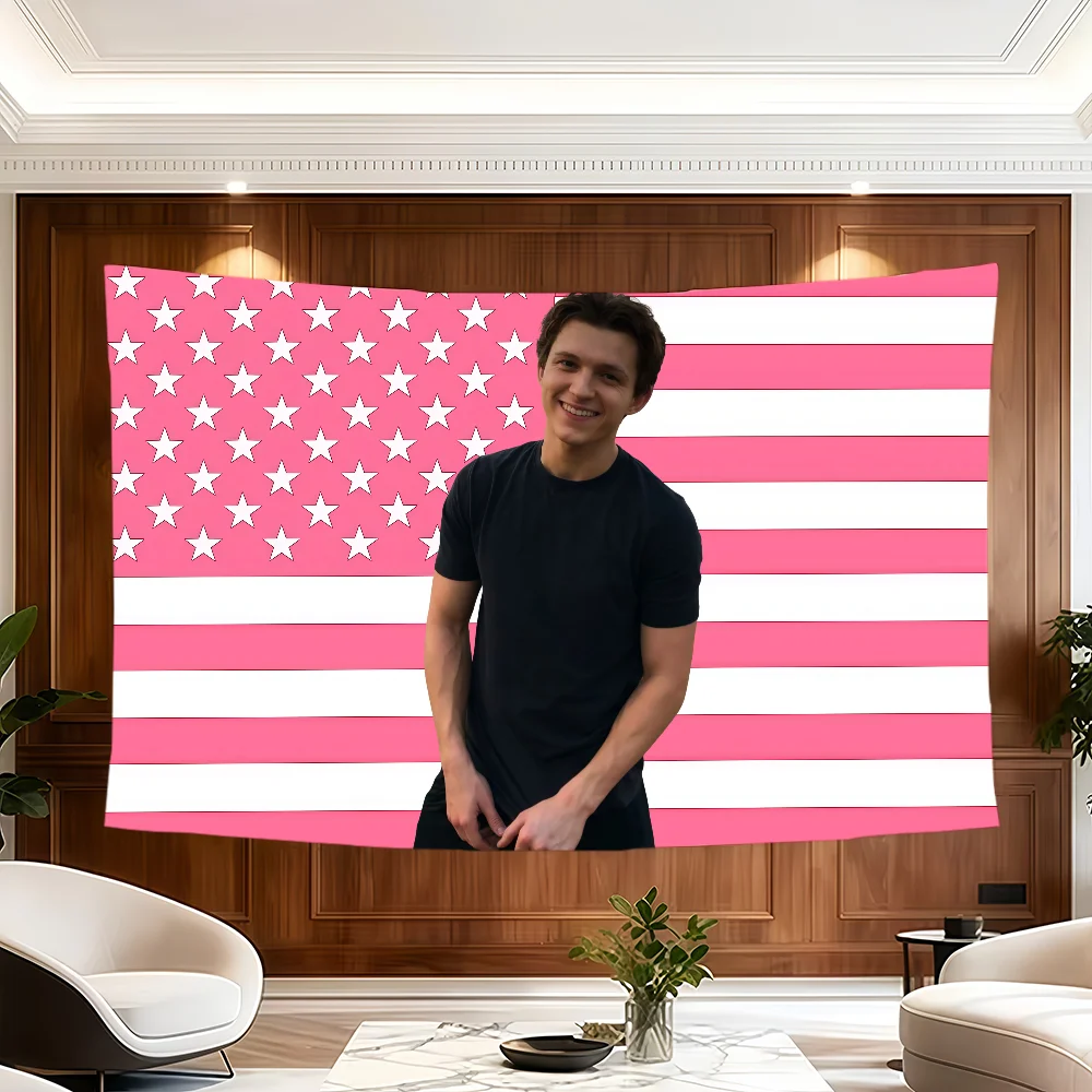 Actor T-Tom Holland-S flag Room Decoration Wall Tapestry Hanging Aesthetic Bedrooms Advertising Banner