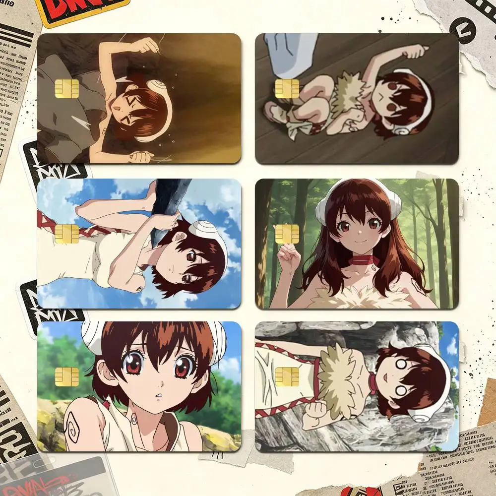 Anime Dr STONE Ogawa Yuzuriha Credit Card HD Stickers Easy to replace, change card style anytime as you like